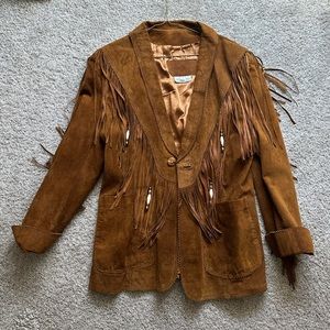 Fringe leather jacket